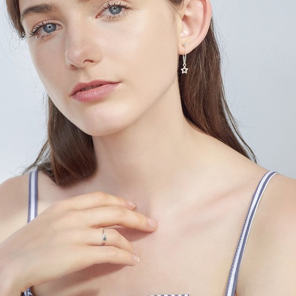 💙Star Chain Earrings Asymmetric Design - Picture 9 of 12